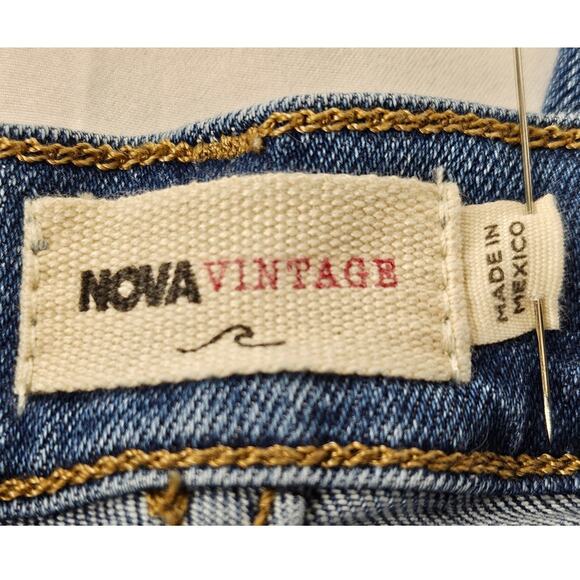 NOVA VINTAGE WOMEN'S BLUE WASH DENIM JEANS SIZE 26 – STYLE NVHRST836M BUTTON FLY - Picture 9 of 14